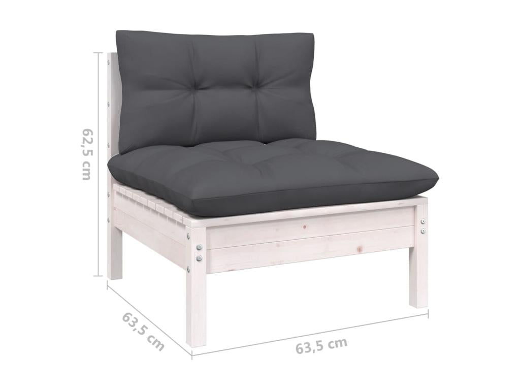 9-piece garden furniture set with cushions, anthracite pine wood