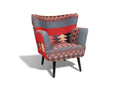 Homelumiere - Hand-embroidered armchair with black wooden legs, 68x70x77.5cm