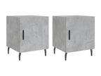 2-piece bedside tables, concrete grey, 40x40x50 cm, engineered wood