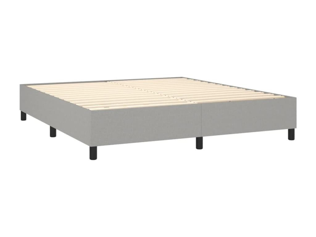 Upholstered bed base and mattress with LED lighting, light grey, 180x200 cm, fabric 16756IORT