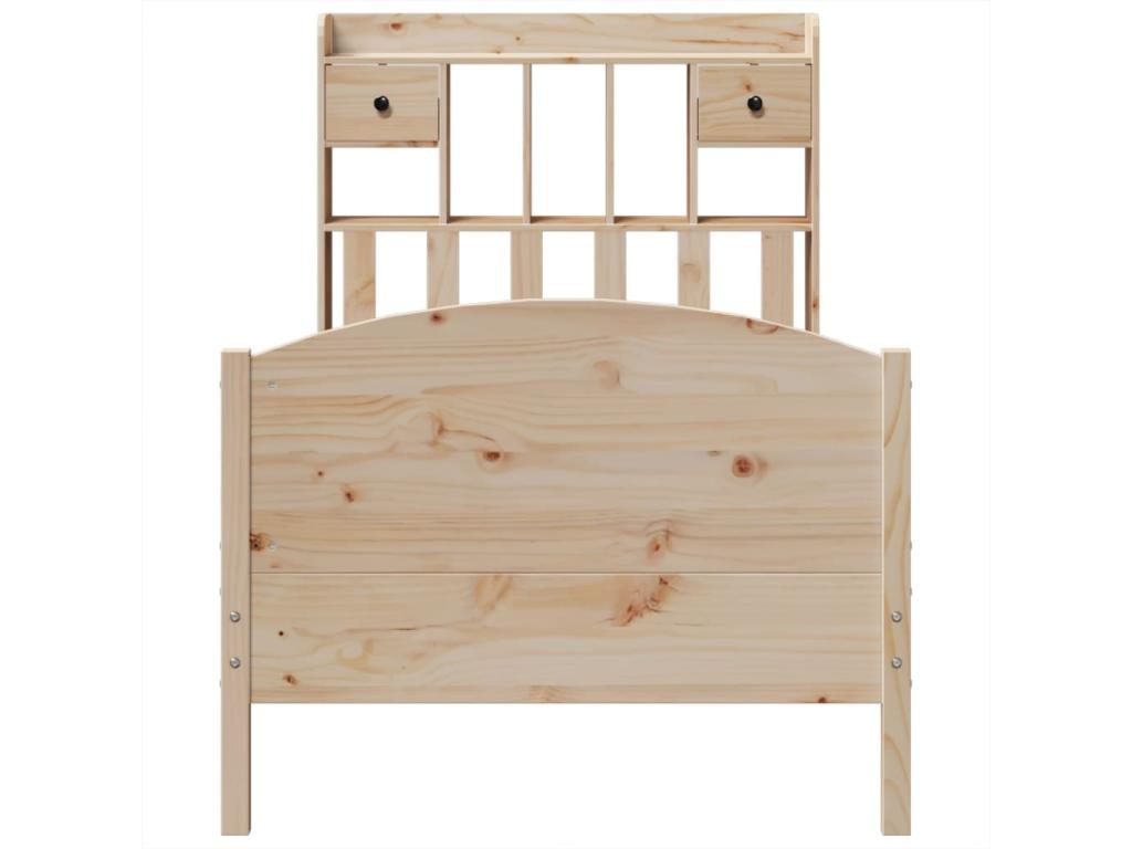 Bookshelf bed without mattress 90x190 cm solid pine wood 39410YAMQ