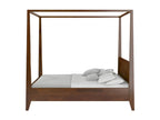 Beech wood bed with canopy, Homelumiere / 160x200 cm, walnut color