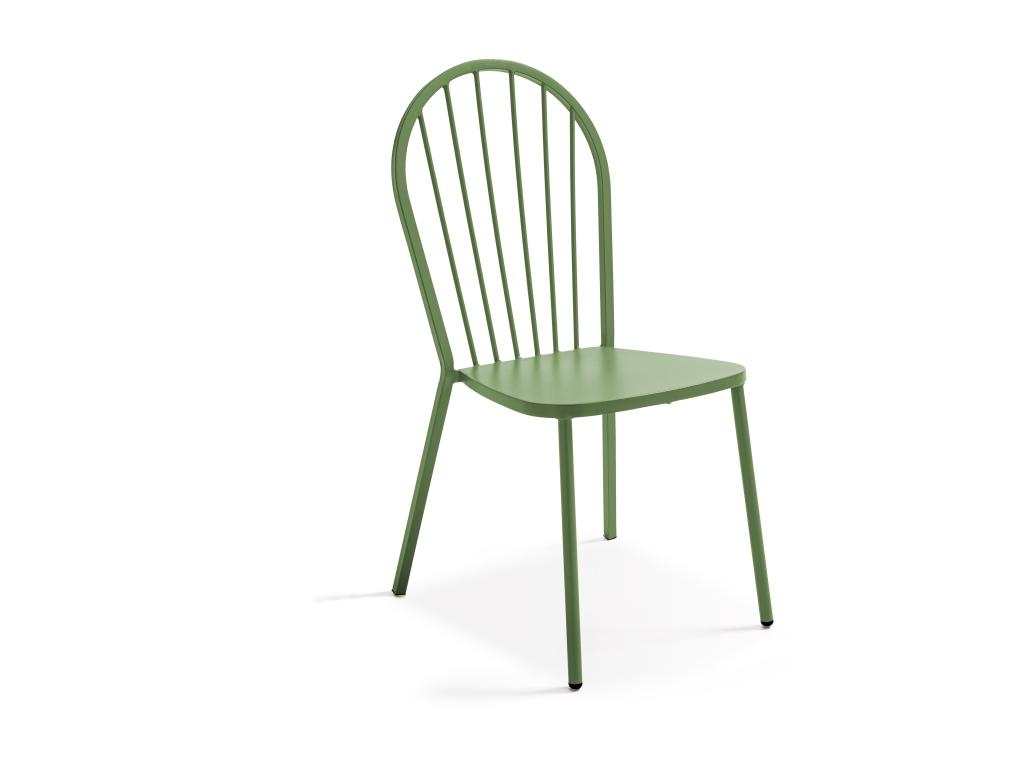 Delimoa 32668LRIJ bistro garden table and 2 chairs in green steel