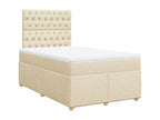 Homelumiere bed base with cream mattress 120x190 cm fabric