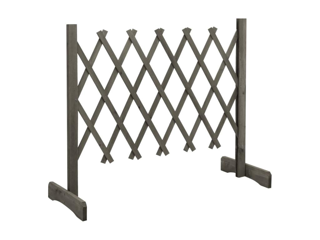 Grey garden trellis fence 120x60 Fir wood 23894ZUAU