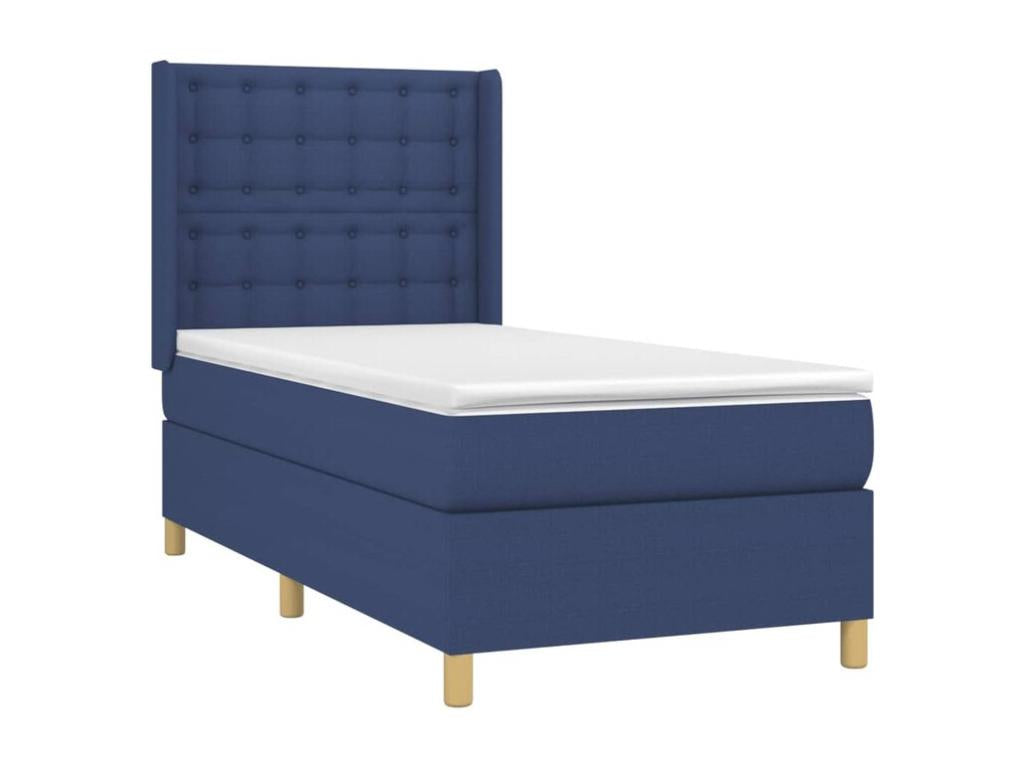 Homelumiere bed base with blue 90x190 mattress, fabric