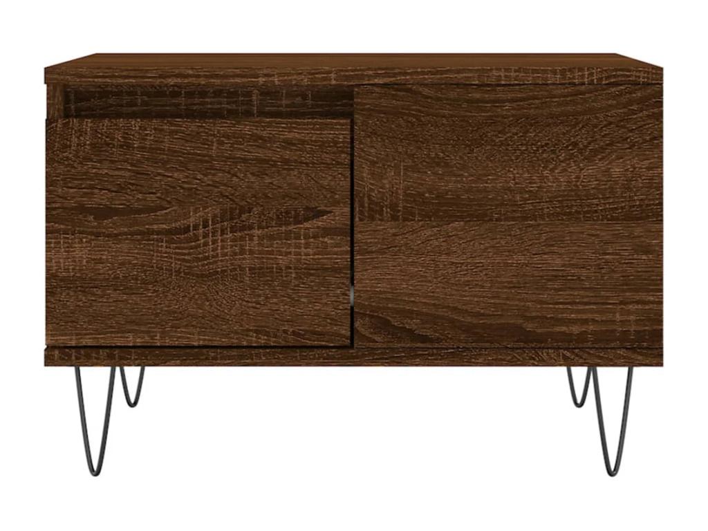 Coffee table, brown oak, 55x55x36.5 cm, engineered wood