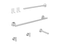 7-Piece Bathroom Set - 1 Towel Bar, 1 Side Towel Bar, 1 Toilet Roll Holder, 4 Brushed Hooks