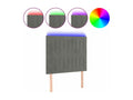 Light Grey LED Headboard 80x5x118/128 cm Velvet