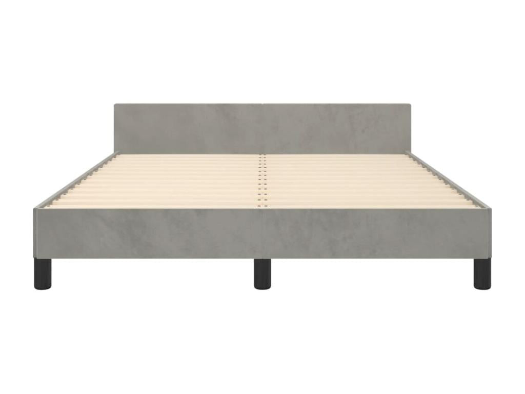 Bed frame with headboard, light grey, 140x200 cm