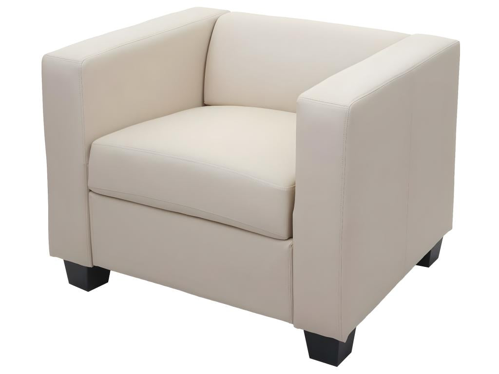 Homelumiere armchair in cream faux leather