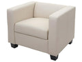 Homelumiere armchair in cream faux leather