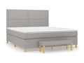 Upholstered bed base with mattress, light grey, 160x200cm, fabric