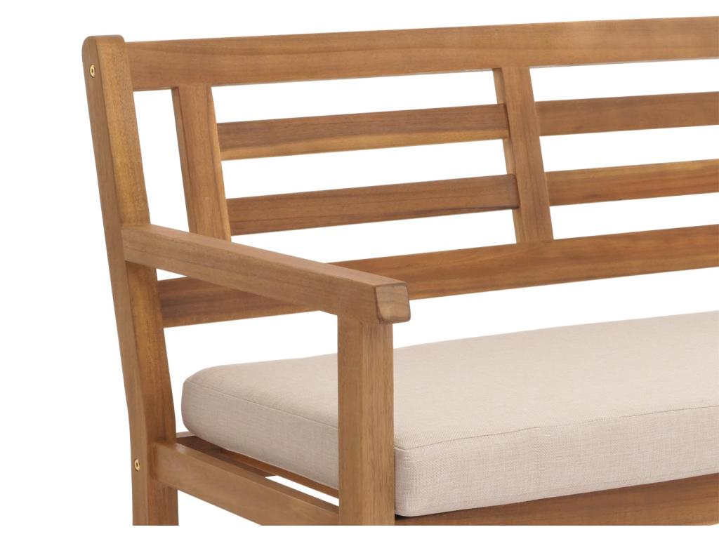 Homelumiere-N47 garden bench with cream-beige cushion