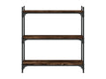 3-tier bookcase, smoked oak, 80x30x86 cm, engineered wood