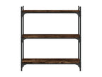 3-tier bookcase, smoked oak, 80x30x86 cm, engineered wood