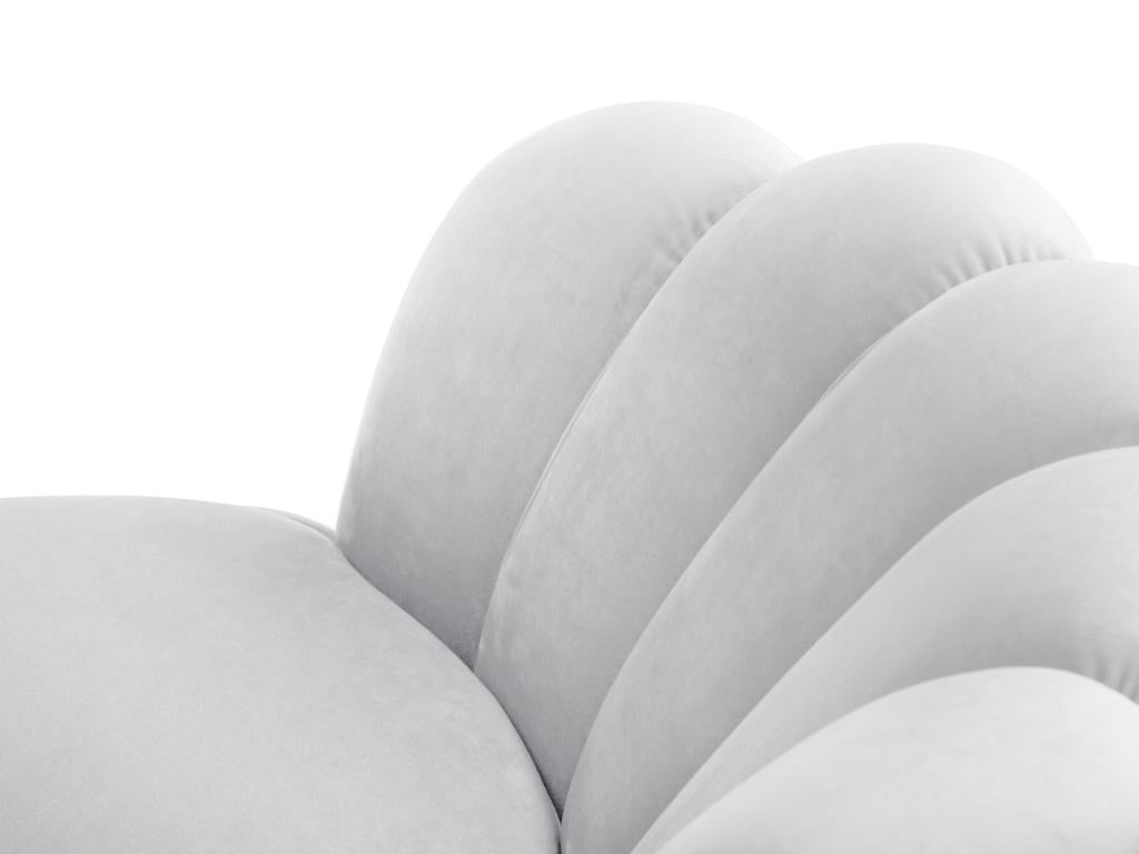 Homelumiere - Homelumiere armchair in light grey velvet - 98x78x76cm