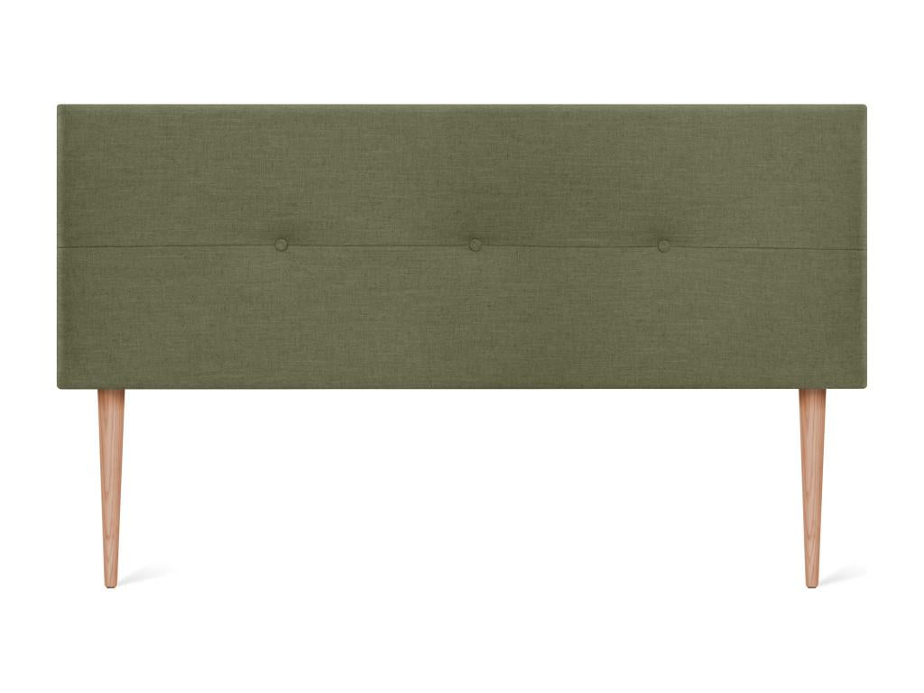 Delimoa Natural Linen Headboard with Buttons 145x105cm with Legs for 135/140cm Beds - Green 61144YWBN