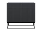 Two-door chest of drawers - 100 cm black with black legs - Homelumiere