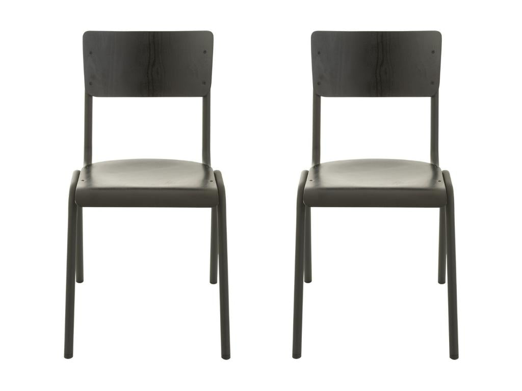 Wooden and metal chair, set of 2 - Delimoa 35830ZDOC