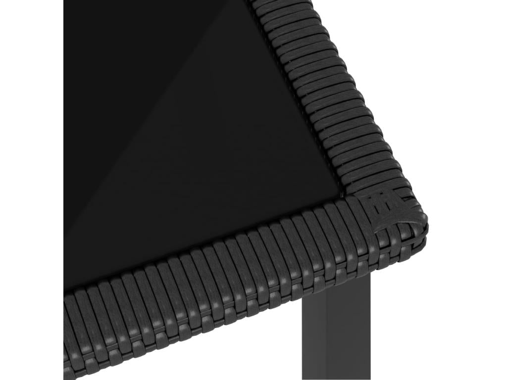 9-Piece Garden Dining Set, Black Wicker Resin