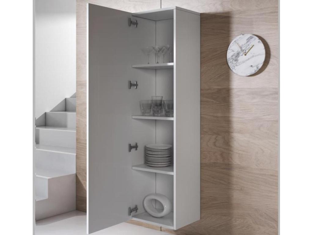 White display cabinet for living room/dining room, 40x29x165cm, Homelumiere V4