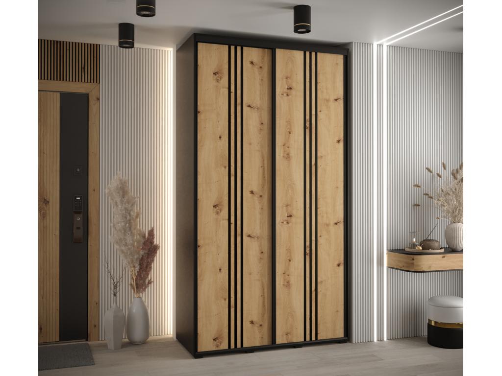 Homelumiere 6 Sliding Door Wardrobe 235.2/130/45 2 Doors Black/Homelumiere/Black