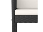 5-piece garden bar set and cushions, black woven resin, 20