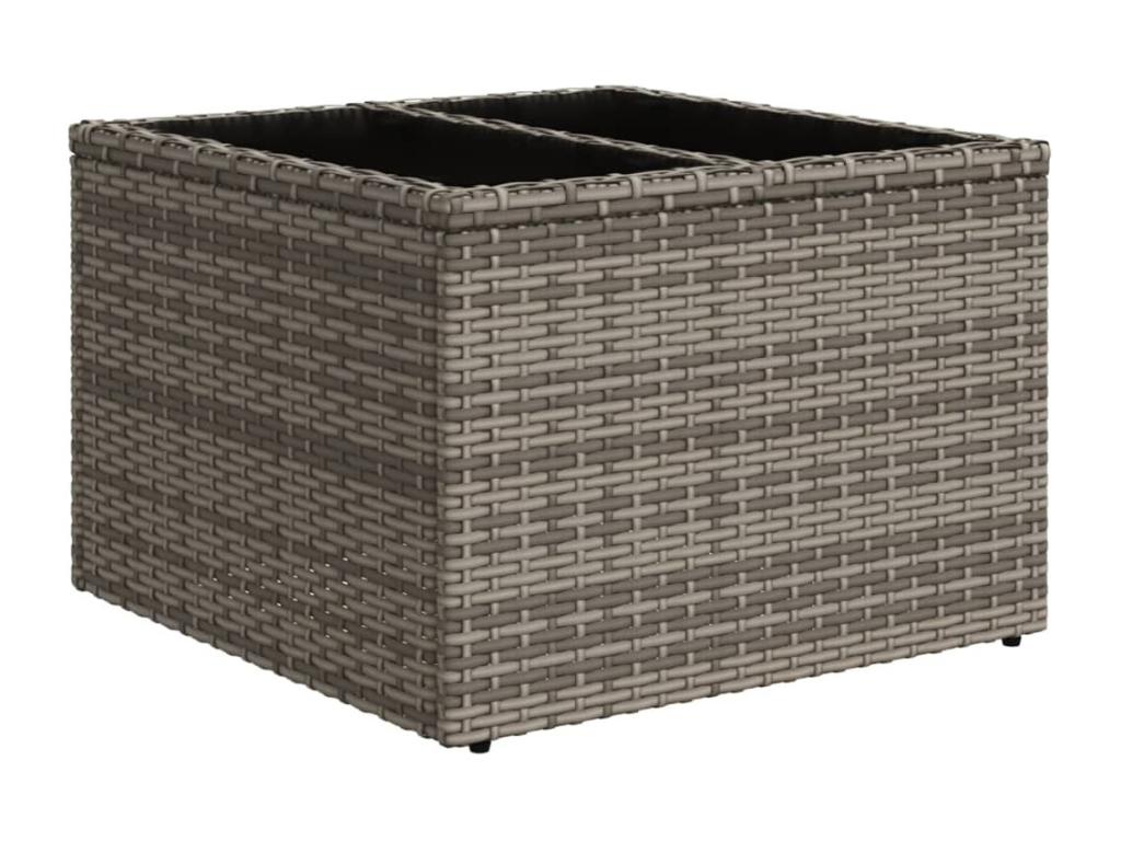 11-piece garden furniture set with grey resin wicker cushions