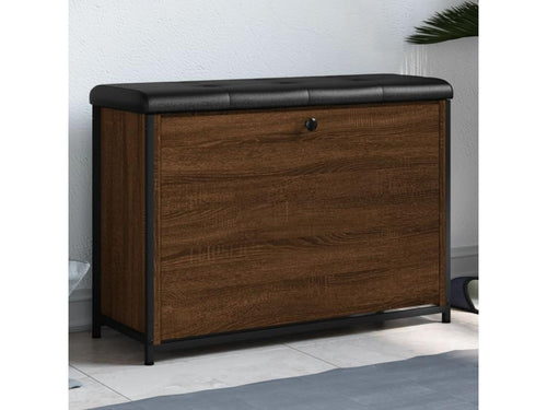 Shoe bench with drop-down drawer, smoked oak, 82x32x56 cm, 56802UCTQ