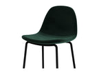 Set of 2 kitchen island chairs, 65 cm, in dark green velvet - Homelumiere