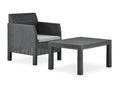 2-piece garden furniture set with PP cushions, anthracite