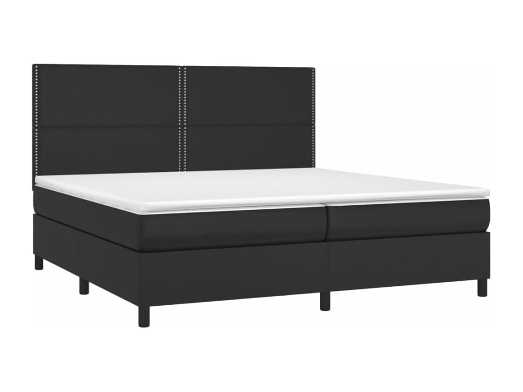 Homelumiere bed base with mattress and LED, black, 200x200