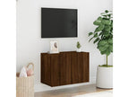 Wall-mounted TV unit in brown oak, 60x30x41 cm