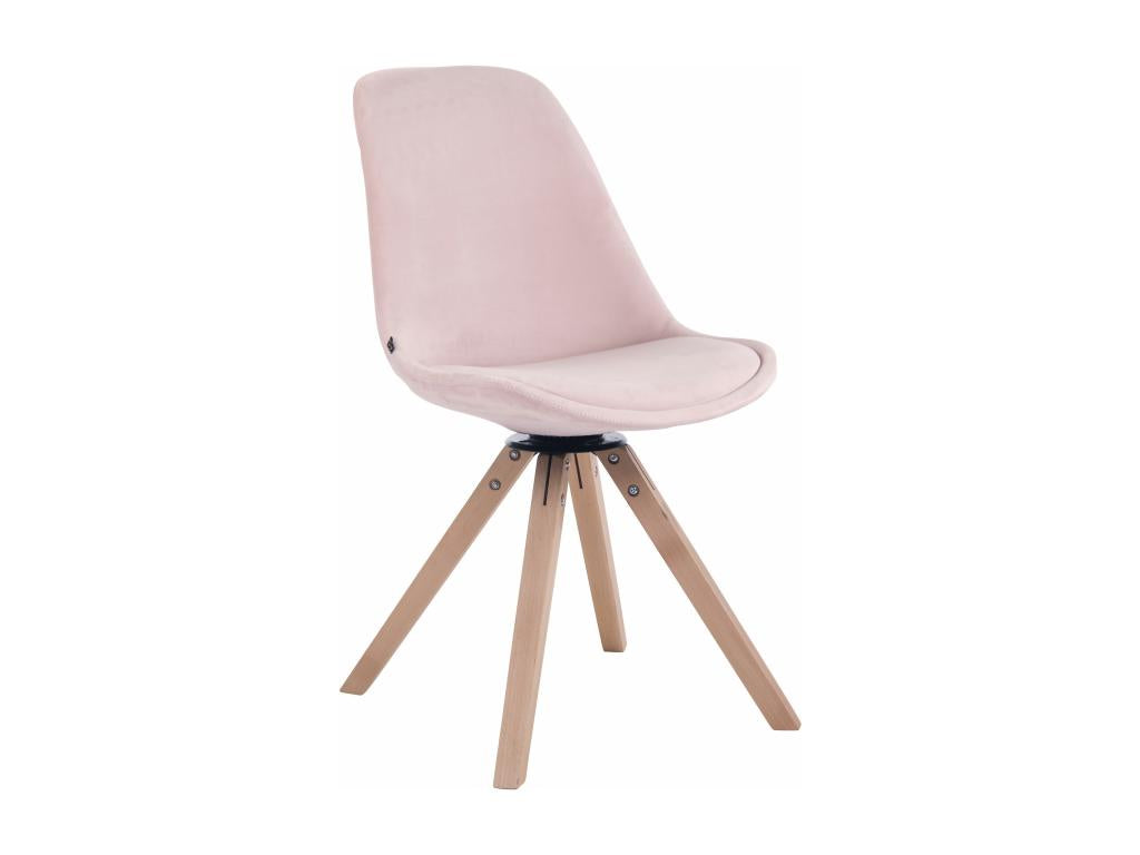Dining chair - Velvet/Wood - Pink - Homelumiere