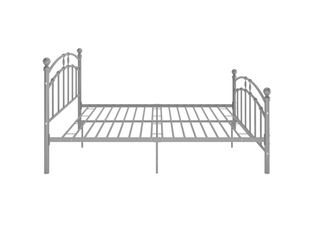 Grey metal bed 160x200 with rounded headboard Delimoa 21173MOZF