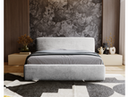 Upholstered bed with storage - 160x200 - double bed - chenille - light grey - Homelumiere