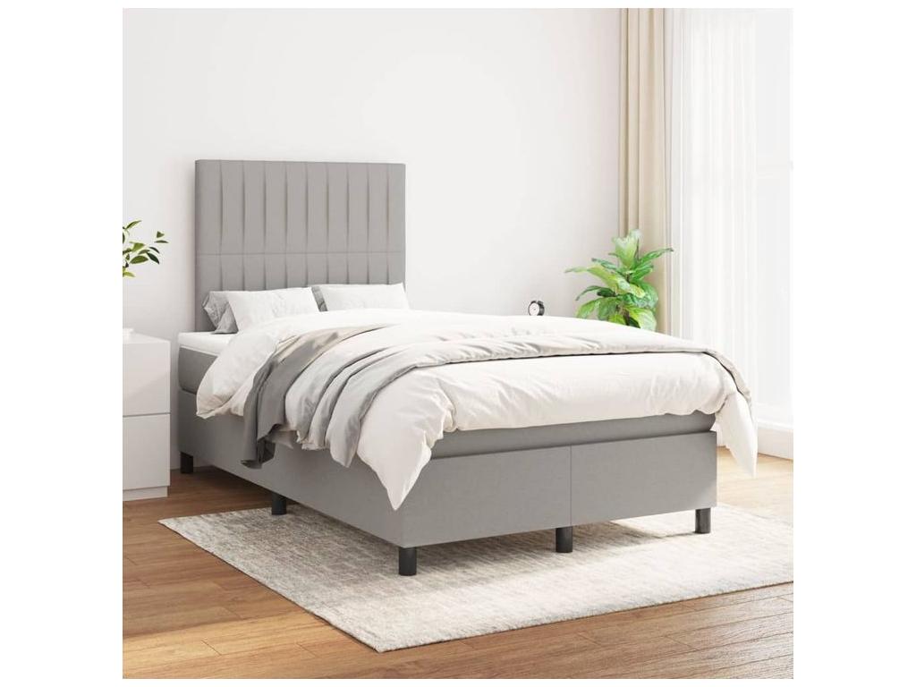 Delimoa bed base with light grey mattress 120x200 Fabric 92475BRKB