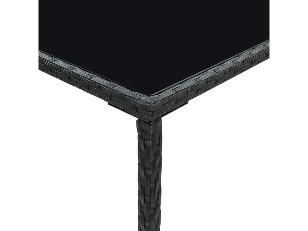 5-piece garden bar set and cushions, black woven resin, 20