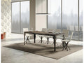 Patone Extendable Table for 6 to 20 Seats, L 160 to 420cm, Brown with Dark Grey Legs