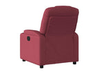 Electric recliner armchair, burgundy red fabric