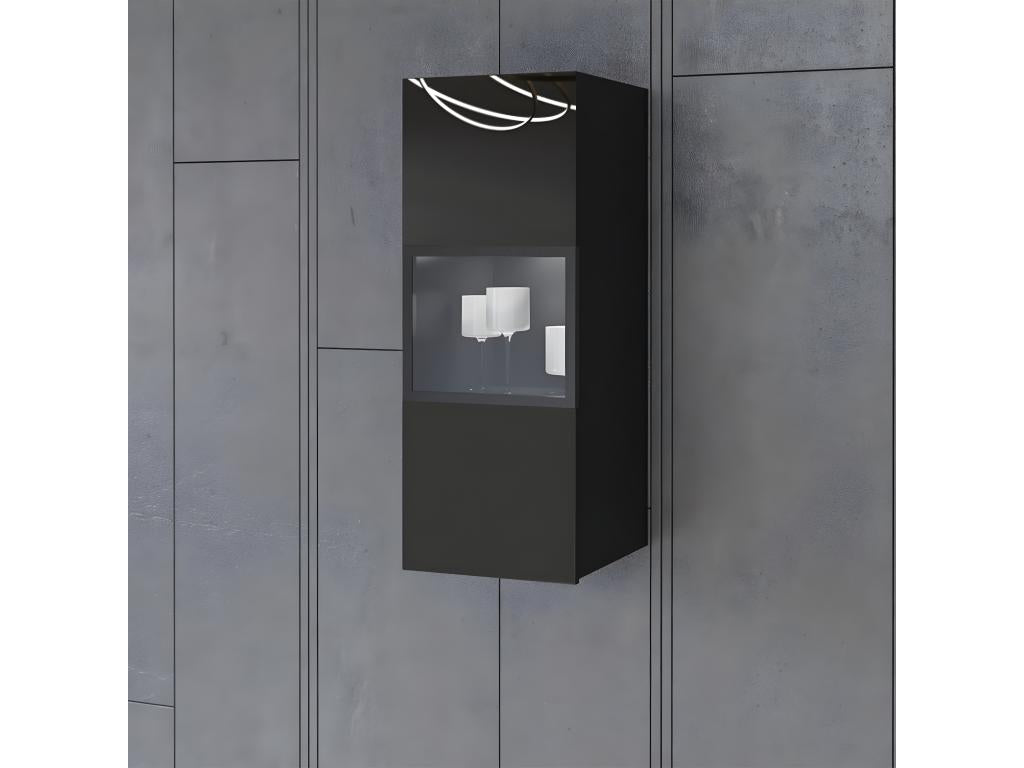 Homelumiere 1-Door Wall-Mounted Display Cabinet, Black
