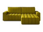 Delimoa 250cm 50135INFI designer sofa bed in mustard yellow quilted fabric with right-hand corner