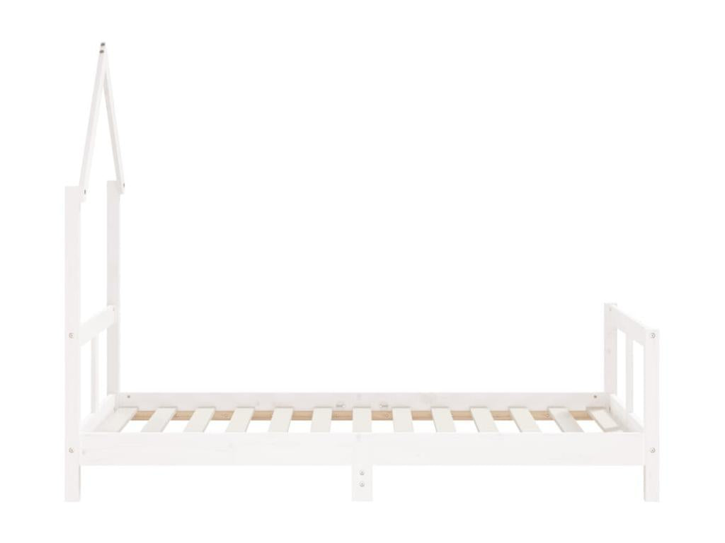 White children's bed frame 80x160 cm solid pine wood
