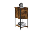 2-piece bedside tables, smoked oak, 32x42x70 cm, engineered wood, 53186ZWOQ