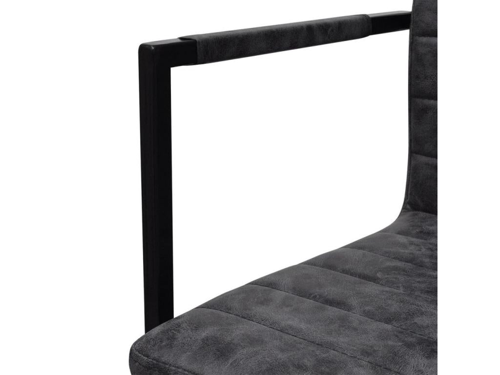4-piece cantilever dining chairs, black faux leather, 3