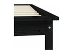 Black Bed Frame 90x190 cm Solid Pine Wood Single