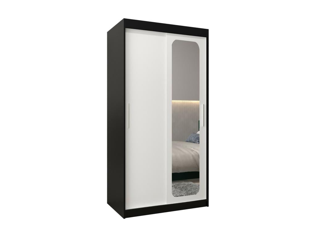 Homelumiere T2 Sliding Door Wardrobe 200/100/62 2 Doors Black/White