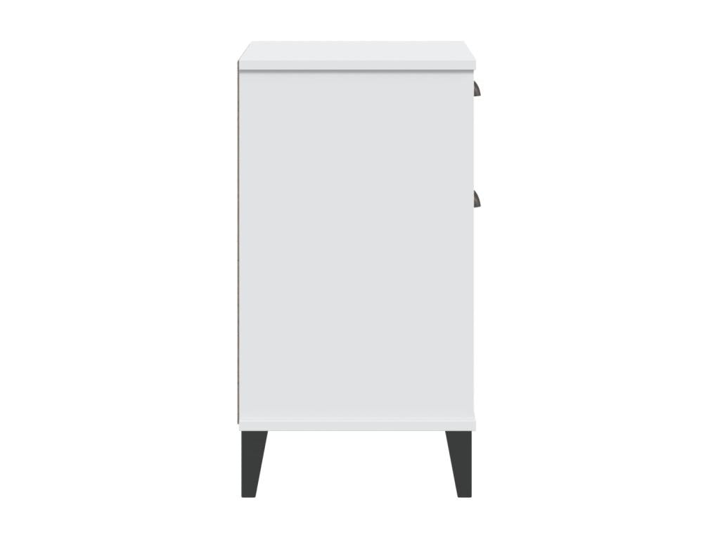 Homelumiere bedside table, white, solid pine wood