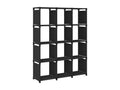12-cube display shelf, black, 103x30x141 cm, fabric